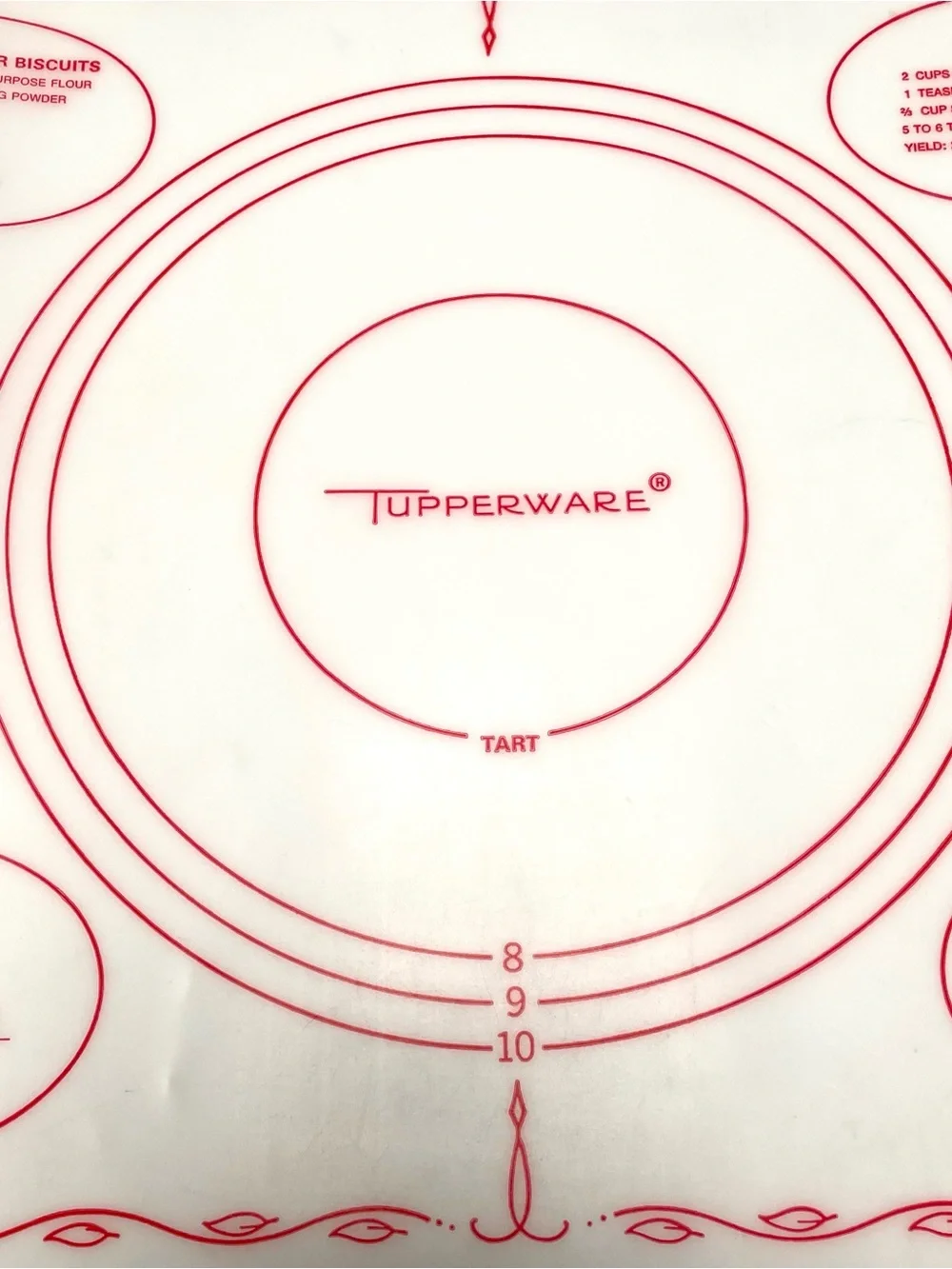 Vintage 1965 Tupperware Pastry Mat Dough Rolling Sheet Red Graphics 22